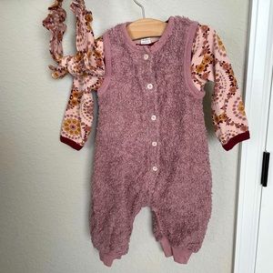 KateQuinn sherpa suit with LS onesie and bow